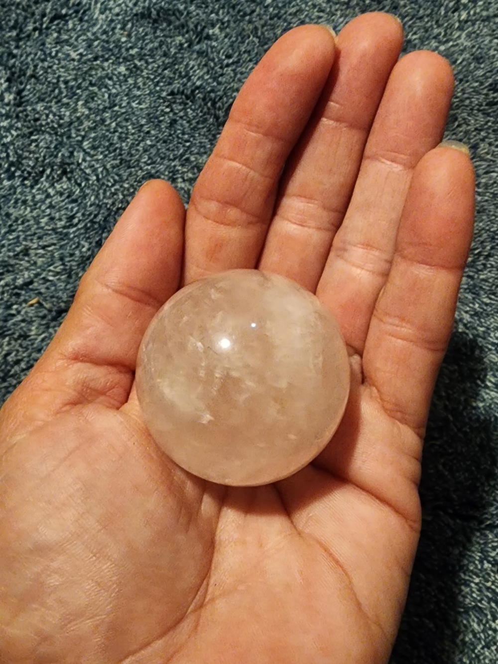 Natural Rose Quartz Sphere - Pink Crystal Healing Ball